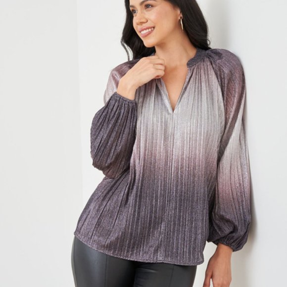 Shimmer Stripe Raglan Sleeve Top - Picture 1 of 4